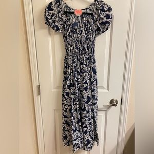 Kate Spade Navy and White Butterfly Dress, Women’s XS